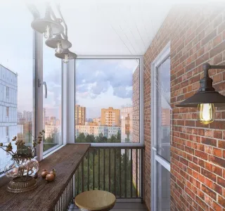 Лоджия в стиле лофт - фото